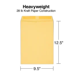 Staples Gummed Kraft Catalog Envelopes, 9.5