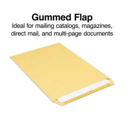 Staples Gummed Kraft Catalog Envelopes, 10"L x 15"H, Brown, 100/Box (SPL534768)