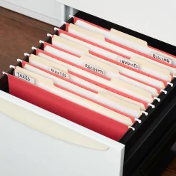 Staples® Hanging File Folders, 1/5-Cut Tab, Letter Size, Red, 25/Box (ST163535-CC)