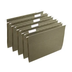 Staples® Hanging File Folders, 5-Tab, Letter Size, Standard Green, 250/Carton (ST116764CT)