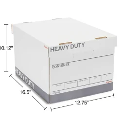 Staples Heavy Duty File Box, Lift Off Lid, Letter/Legal, White (50142)