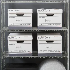 Staples Heavy Duty File Box, Lift Off Lid, Letter/Legal, White (50142)