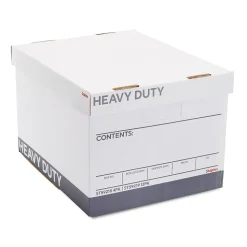 Staples Heavy Duty File Box, Lift Off Lid, Letter/Legal, White/Gray, 12/Carton (TR59219)