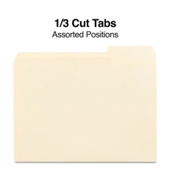 Staples Heavy Duty File Folder, 1/3 Cut Tab, Letter Size, Manila, 250/Box (TR56677)