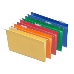 Staples Heavy Duty Reinforced Hanging File Folders, 1/5-Cut Tab, Legal Size, Assorted Colors, 25/Box (ST18657-CC)