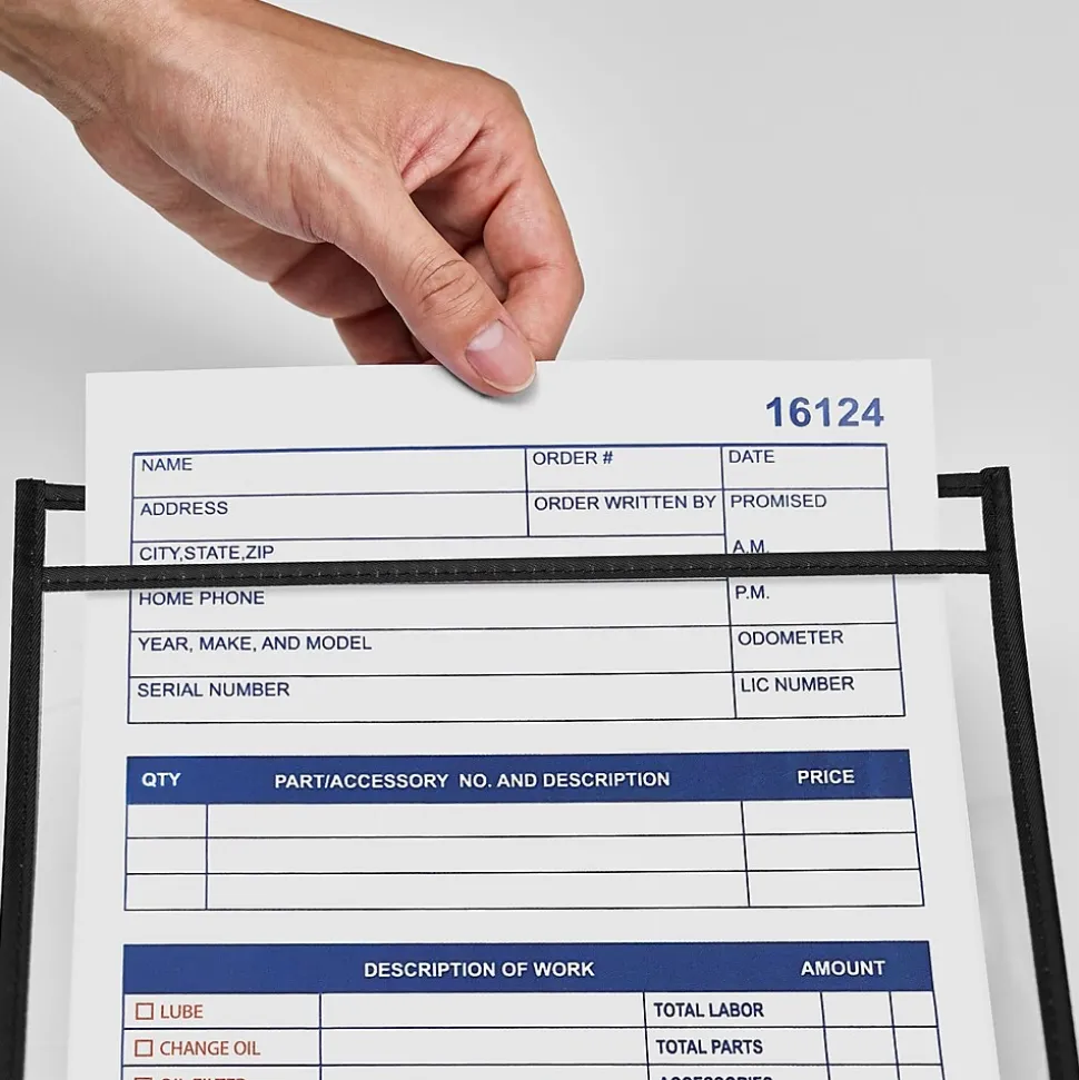 Staples Heavy Duty Stitched Job Ticket Holder, 9" x 12", Clear, 25/Pack (17703)