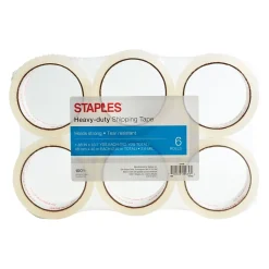 Staples® Heavy-Duty Shipping Tape, 1.88" x 43.7 Yds, Clear, 6/Rolls (ST-HM-40-6)