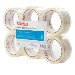 Staples® Heavy-Duty Shipping Tape, 1.88" x 43.7 Yds, Clear, 6/Rolls (ST-HM-40-6)