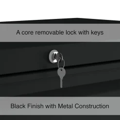 Staples HL8000 Commercial 5-Drawer Lateral File Cabinet, Locking, Letter/Legal, Black, 36