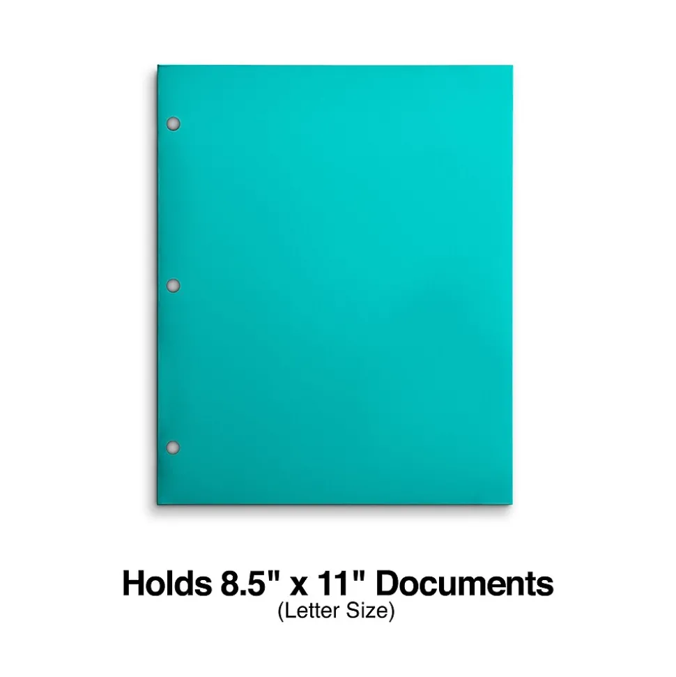 Staples 3-Hole Punched 4-Pocket Paper Folder, Teal (ST56215-CC)