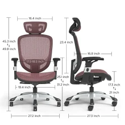 Staples Hyken Ergonomic Mesh Swivel Task Chair, Maroon (UN59462)