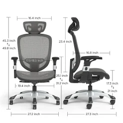 Staples Hyken Ergonomic Mesh Swivel Task Chair, Charcoal Gray (UN59464)