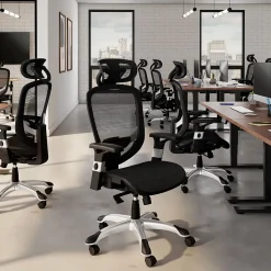 Staples Hyken Ergonomic Mesh Swivel Task Chair, Black (UN59460)