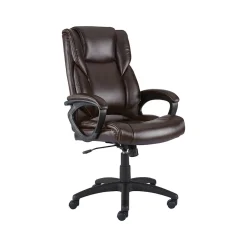 Staples Kelburne Luxura Ergonomic Faux Leather Swivel Executive Chair, Brown (58227-CC)