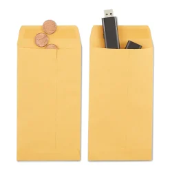 Staples Kraft #6 Coin Envelope, 3 3/8" x 6", Brown, 250/Box (19723/19303)