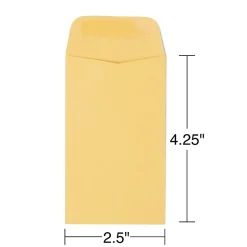 Staples Kraft #3 Coin Envelope, 2 1/2 x 4 1/4, Brown, 500/Box (ST19847-CC)