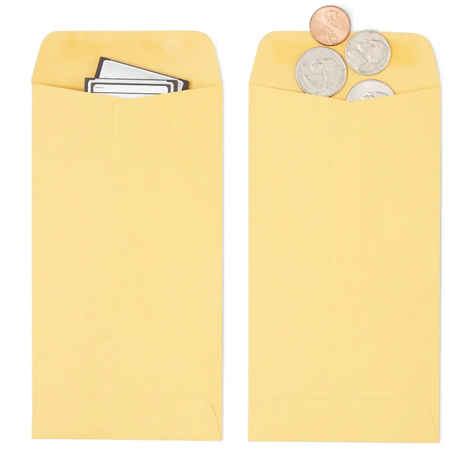 Staples Kraft #7 Currency Envelopes, 3 1/2 x 6 1/2, Brown, 500/Box (SPL17199)