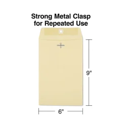 Staples Kraft Catalog Envelopes, 6" x 9", Manila, 100/Box (918765/19381)