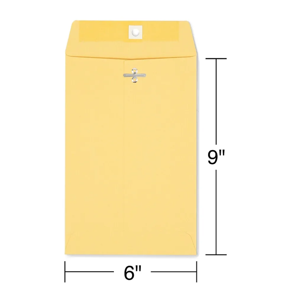 Staples Kraft Clasp & Moistenable Glue Catalog Envelopes, 6" x 9", Brown, 100/Box (ST186999-CC)