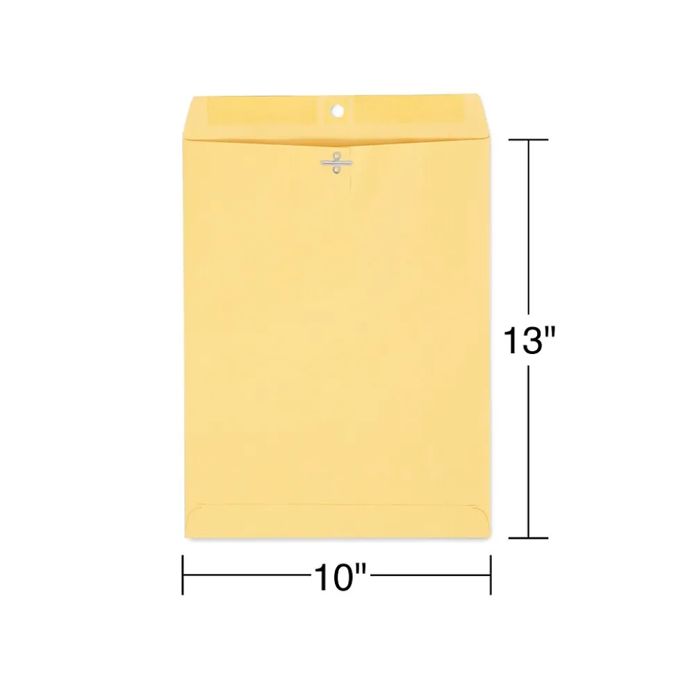 Staples Kraft Clasp & Moistenable Glue Catalog Envelopes, 10" x 13", Brown, 100/Box (ST187039-CC)