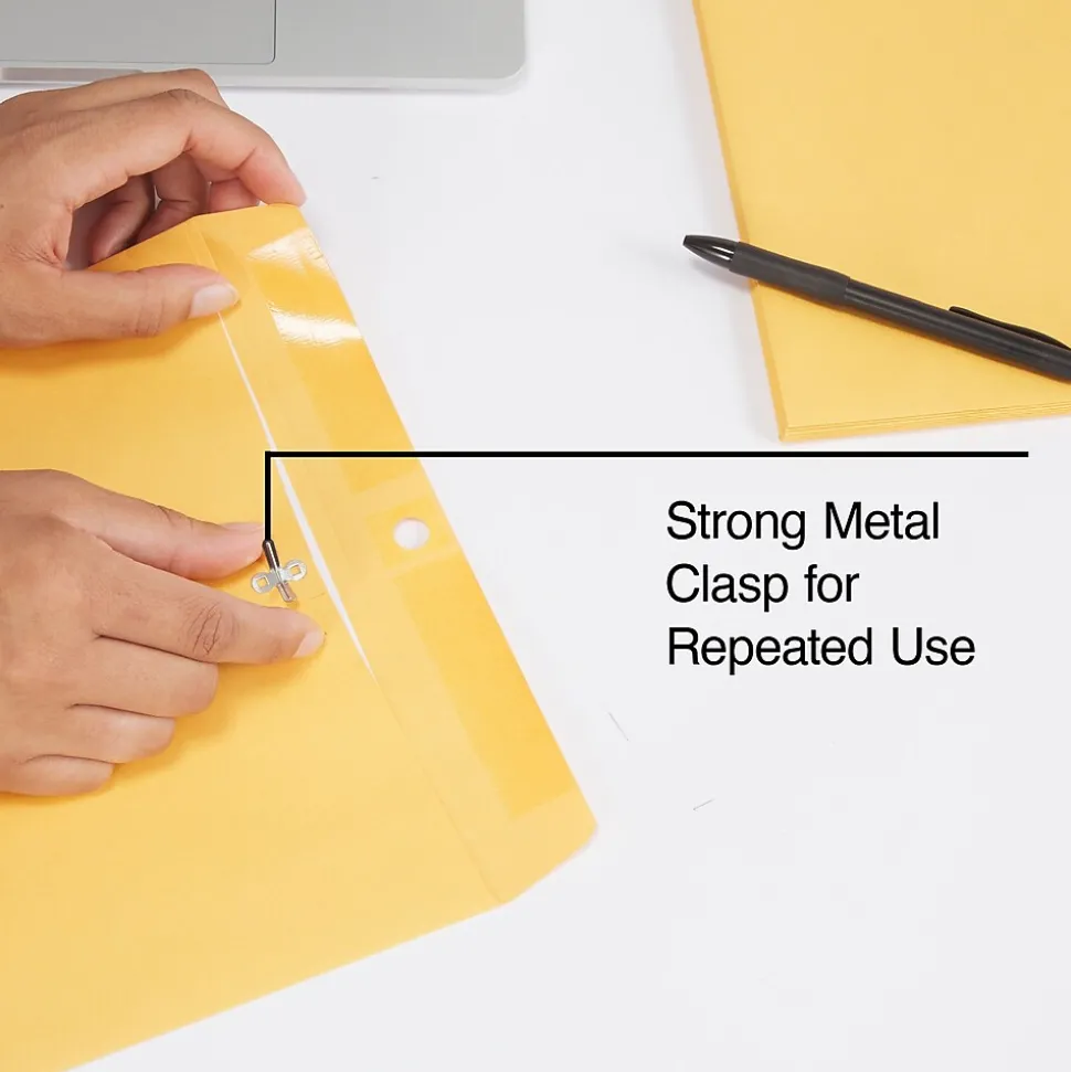 Staples Kraft Clasp & Moistenable Glue Catalog Envelopes, 10" x 13", Brown, 100/Box (ST187039-CC)