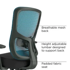 Staples Kroy Ergonomic Fabric Swivel Task Chair, Blue (UN59458)
