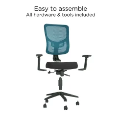 Staples Kroy Ergonomic Fabric Swivel Task Chair, Blue (UN59458)