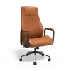 Staples® Laconia Ergonomic Leather Swivel Manager Chair, Brown (HLC-3932)