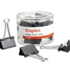 Staples Large Binder Clips, 1" Capacity, Black, 12 Clips/Pack (10669-CC)