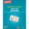 Staples® Laser Business Cards, Matte, Ivory, 2" x 3 1/2", 250/Pk