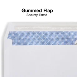 Staples Laser Check Size Gummed Security Tinted Business Envelopes, 3 5/8" x 8 7/8", Wove White, 1000/Box (381898/17046)