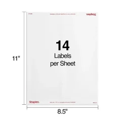 Staples Laser/Inkjet Address Labels, 1 1/3