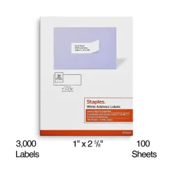 Staples Laser/Inkjet Address Labels, 1