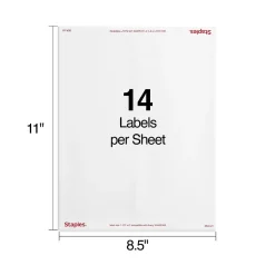 Staples Laser/Inkjet Address Labels, 1 1/3