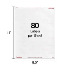 Staples Laser/Inkjet Address Labels, 1/2