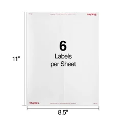 Staples Laser/Inkjet Shipping Labels, 3 1/3