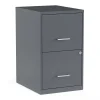 Staples Light Duty 2-Drawer Mobile Vertical File Cabinet, Letter Size, Lockable, 24.1"H x 14.3"W x 18"D, Charcoal (ST52143-CC)