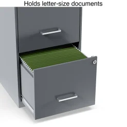 Staples Light Duty 2-Drawer Mobile Vertical File Cabinet, Letter Size, Lockable, 24.1