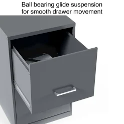 Staples Light Duty 2-Drawer Mobile Vertical File Cabinet, Letter Size, Lockable, 24.1