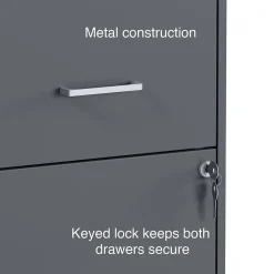 Staples Light Duty 2-Drawer Mobile Vertical File Cabinet, Letter Size, Lockable, 24.1