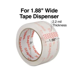 Staples® Lightweight Moving & Storage Packing Tape, 1.88" x 54.6 yds., Clear, 36/Box (ST61004/52203)