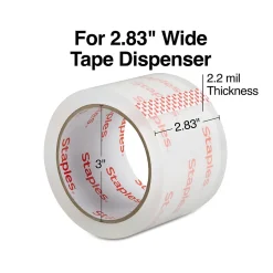 Staples Lightweight Moving & Storage Packing Tape , 2.83" x 54.6 yds., Clear, 6/Rolls (52204)