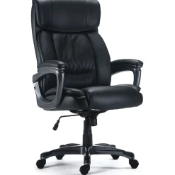 Staples Lockland Ergonomic Leather Managers Big & Tall Chair, 400 lb. Capacity, Black (58067)