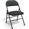 Staples Luxura Faux Leather Folding Chair, Black, 4/Pack (51504)