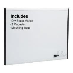 Staples Magnetic Steel Dry-Erase Whiteboard, Silver/Black, 1.5' x 2' (52484/28213)