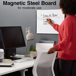 Staples Magnetic Steel Dry-Erase Whiteboard, Silver/Black, 1.5' x 2' (52484/28213)