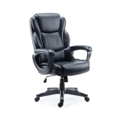 Staples Mcallum Ergonomic Bonded Leather Swivel Manager Chair, Black (51473)