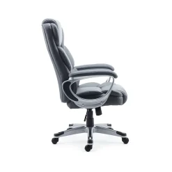 Staples Mcallum Ergonomic Bonded Leather Swivel Manager Chair, Gray (51474)