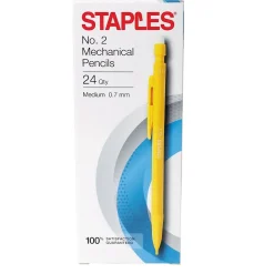 Staples Mechanical Pencil, 0.7mm, #2 Medium Lead, 2 Dozen (26930-CC)