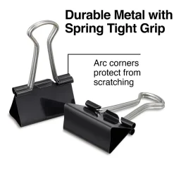 Staples Medium Binder Clips, Medium, Black, 576/Carton (32003)